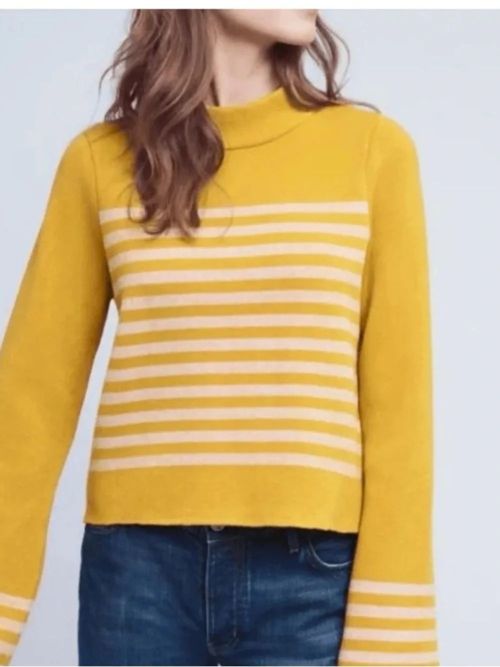 Anthropologie Moth Mock Neck Striped Sweater NWT